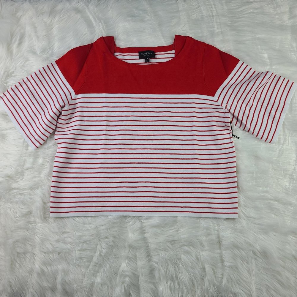 Rondina Etcetera Boat Neck Short Sleeve Crop Top M